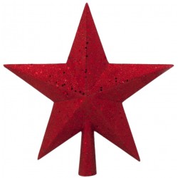 Κορυφή δέντρου με glitter κόκκινη 15cm 4688-1ΚΩΔ.5528