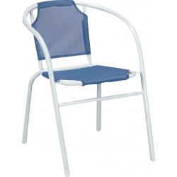 Καρέκλα μεταλλική λευκή με ύφασμα textiline Μπλε 59,5x53x73cm CH-ZS1046W-MB ΚΩΔ.8779