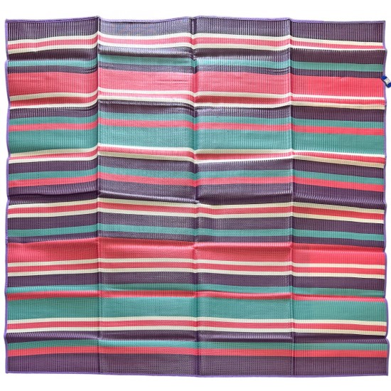 Ψάθα πλαστική τετράγωνη μωβ ριγέ 180x180cm 03.BM-180x180 ΚΩΔ.1457