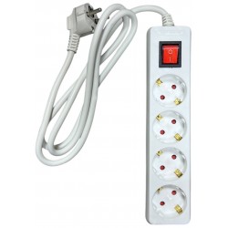 Πολύμπριζο λευκό 4 θέσεων με διακόπτη ασφαλείας με μήκος καλωδίου 150cm τύπος καλωδίου 3X1.5mm 791000642 ΚΩΔ.3565 Πολύμπριζο λευκό 4 θέσεων με διακόπτη ασφαλείας με μήκος καλωδίου 150cm τύπος καλωδίου 3X1.5mm 791000642 ΚΩΔ.3565
