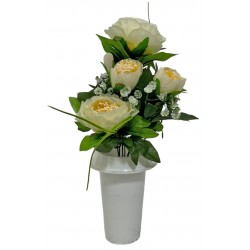 Γλαστράκι με λουλούδι Πεόνια μπεζ 38cm 26037-7 ΚΩΔ.6230