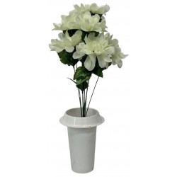 Γλαστράκι με λουλούδι Ντάλια λευκό 44cm 32018-9 ΚΩΔ.6231