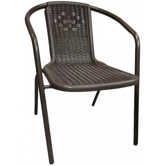 Καρέκλα μέταλλο και πολυπροπυλένιο καφέ 54x55x72cm ΚΩΔ.1057