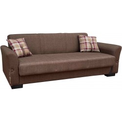 Καναπές κρεβάτι Flamingo υφασμάτινος με αποθηκευτικό χώρο καφέ 216x85x80cm MB14530 Καναπές κρεβάτι Flamingo υφασμάτινος με αποθηκευτικό χώρο καφέ 216x85x80cm MB14530