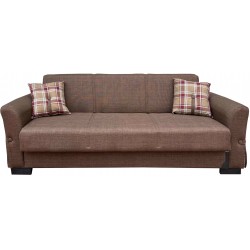 Καναπές κρεβάτι Flamingo υφασμάτινος με αποθηκευτικό χώρο καφέ 216x85x80cm MB14530 Καναπές κρεβάτι Flamingo υφασμάτινος με αποθηκευτικό χώρο καφέ 216x85x80cm MB14530