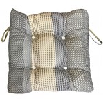 Mαξιλάρι καρέκλας τετράγωνο μπαμπού με δέσιμο γκρι 46x46x11.5cm ΚΩΔ.0405