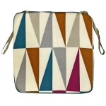 Mαξιλάρι καρέκλας τετράγωνο με δέσιμο πολύχρωμο 40x40x3.5cm ΚΩΔ.1153