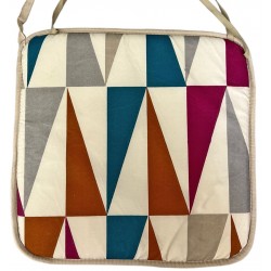 Μαξιλάρι καρέκλας τετράγωνο με δέσιμο ρέλι 38,5x38,5x2cm πολύχρωμο ΚΩΔ.1156 Μαξιλάρι καρέκλας τετράγωνο με δέσιμο ρέλι 38,5x38,5x2cm πολύχρωμο ΚΩΔ.1156