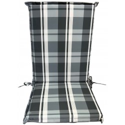 Μαξιλάρι καρέκλας με πλάτη αδιάβροχο γκρι καρό 95x45x4cm ΚΩΔ.8284 Μαξιλάρι καρέκλας με πλάτη αδιάβροχο γκρι καρό 95x45x4cm ΚΩΔ.8284