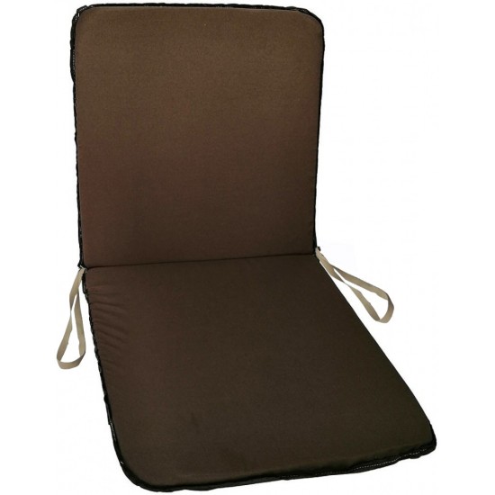 Μαξιλάρι καρέκλας πλάτη κάθισμα με δέσιμο 92x42x5cm καφέ ΚΩΔ.1146 Μαξιλάρι καρέκλας πλάτη κάθισμα με δέσιμο 92x42x5cm καφέ ΚΩΔ.1146