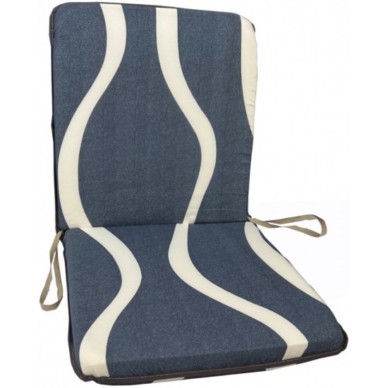 Μαξιλάρι καρέκλας πλάτη κάθισμα με δέσιμο 92x42x5cm μπλε ΚΩΔ.0418 Μαξιλάρι καρέκλας πλάτη κάθισμα με δέσιμο 92x42x5cm μπλε ΚΩΔ.0418