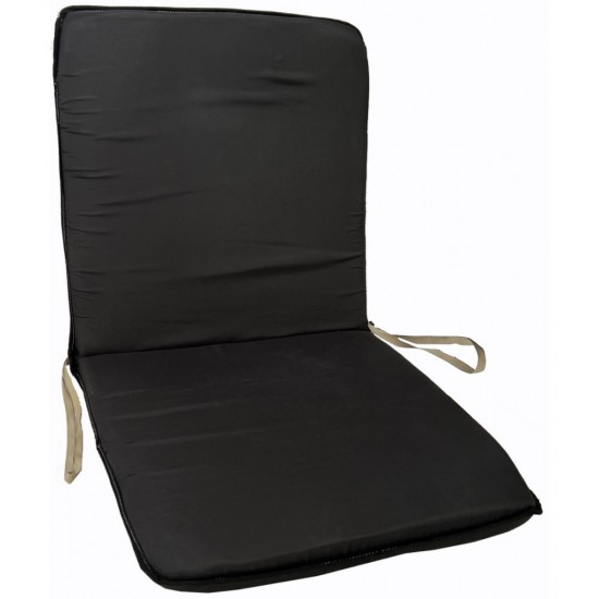 Μαξιλάρι καρέκλας πλάτη κάθισμα με δέσιμο 92x42x5cm μαύρο ΚΩΔ.0461 Μαξιλάρι καρέκλας πλάτη κάθισμα με δέσιμο 92x42x5cm μαύρο ΚΩΔ.0461