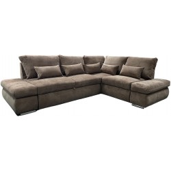 Γωνιακός καναπές κρεβάτι με αποθ.χώρο ''Sienna'' καφέ 267χ200χ90cm ΚΩΔ.6866-1