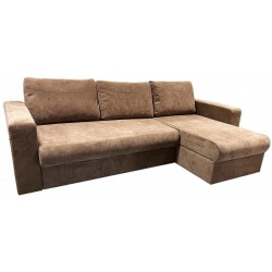 Γωνιακός καναπές Thea με κρεβάτι και αποθηκευτικό χώρο καφέ 236x148x73cm ΚΩΔ.2303