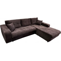 Γωνιακός καναπές κρεβάτι Virginia δεξιά καφέ 252x190x60-80cm ΚΩΔ.3098