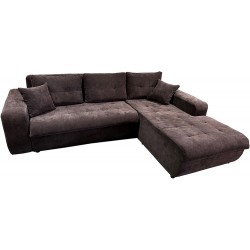 Γωνιακός καναπές κρεβάτι Virginia δεξιά καφέ 252x190x60-80cm ΚΩΔ.3098