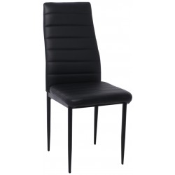 Καρέκλα Jetta με pvc μαύρο, μαύρος σκελετός 39χ39χ98cm ΚΩΔ.6869