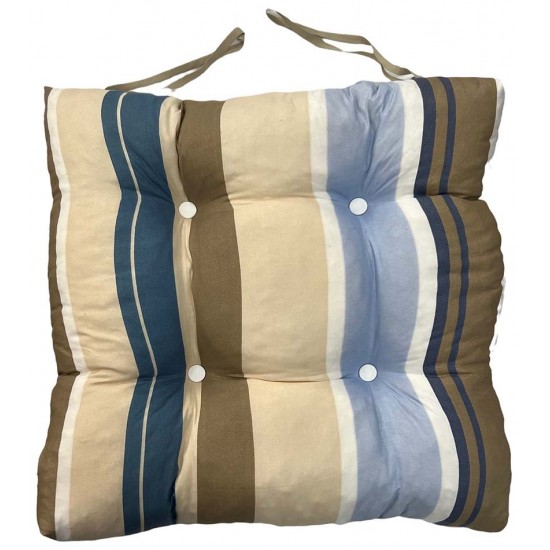 Mαξιλάρι καρέκλας τετράγωνο μπαμπού με δέσιμο πολύχρωμο 46x46x11.5cm ΚΩΔ.1162