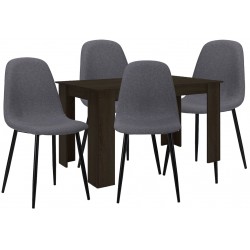 Σετ τραπεζαρία wenge με 4 καρέκλες γκρι Τραπέζι:120x80x75cm καρέκλα:43χ38χ86cm ΚΩΔ.3131