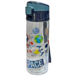Παγούρι πλαστικό Vena με καλαμάκι 500ml μπλε 7x21cm Ε-4225 ΚΩΔ.15444
