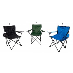 Καρεκλάκι πτυσσόμενο μεταλλικό camping με ποτηροθήκη μπλε 82x50x84cm Ε-2505 ΚΩΔ.1520