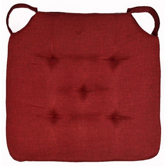 Μαξιλάρι καρέκλας Fiona με χρατς δέσιμο μπορντώ 40x40x4cm Ε-3424 ΚΩΔ.3053