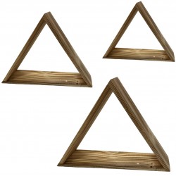 Ράφι τρίγωνο ξύλινο σετ 3 τεμαχίων σε χρώμα φυσικό 50χ50χ49cm ΚΩΔ.33-800-0024