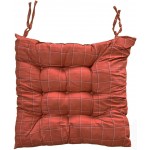 Μαξιλάρι καρέκλας polyester με γέμιση από σιλικονούχα βάτα καρώ πορτοκαλί 40x40x4cm 39-950-2033 ΚΩΔ.11145