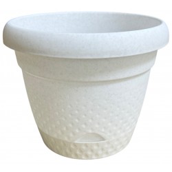 Γλάστρα πλαστική με πιάτο Νο4 λευκό 28x24cm 32-800-1718 ΚΩΔ.7994