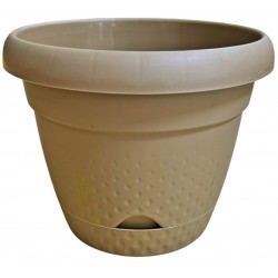 Γλάστρα πλαστική με πιάτο Νο5 καφέ 34x29cm 32-800-1719 ΚΩΔ.7998