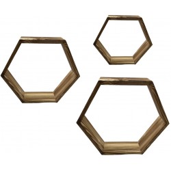 Ράφι ρόμβος ξύλινο σετ 3 τεμαχίων σε χρώμα φυσικό 50χ50χ49cm ΚΩΔ.33-800-0023