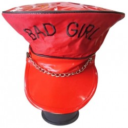 καπέλο κόκκινο bad girl με αλυσίδα   18x25x12cm ΚΩΔ.34-854-0091