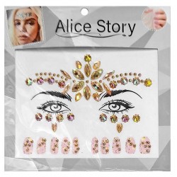 Αυτοκόλλητα προσώπου και νυχιών face gems 17x17cm πολύχρωμο 3-2459 ΚΩΔ.11196