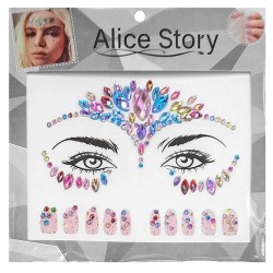 Αυτοκόλλητα προσώπου και νυχιών face gems 17x17cm πολύχρωμο 3-2459 ΚΩΔ.11195