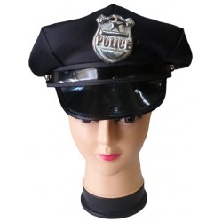Καπέλο αστυνομικού δερμάτινη μαύρο 22cm 3-1028 ΚΩΔ.7317