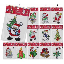 Αυτοκόλλητα gelly xmas σχέδια 12 τεμαχιών σε κόκκινο χρώμα 15x25cm 93-532