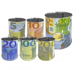 Κουμπαράς μεταλλικός ΕΥΡΩ 11,5x13cm πολύχρωμο ΚΩΔ.96-766