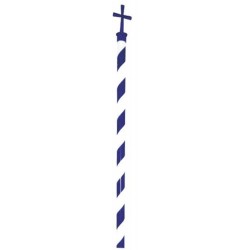 Κοντάρι σημαίας πλαστικό με τον σταυρό μπλε 3,7x200cm κωδ.1185