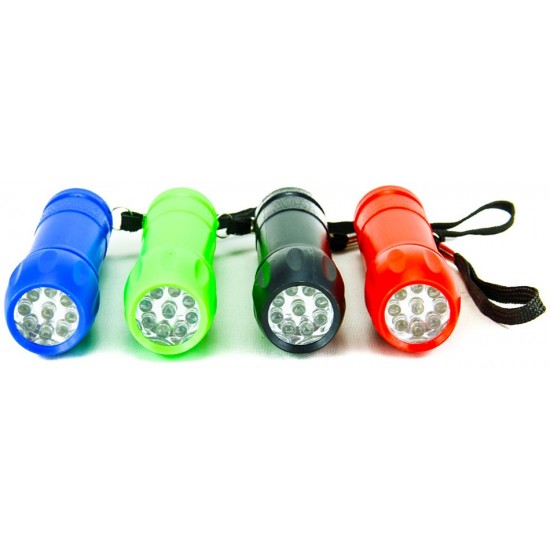 Φακός με 9 led πλαστικός μπλε 8cm 9275 ΚΩΔ. 3883