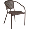 Πολυθρόνα μεταλλική καφέ με πλάτη κάθισμα από πολυπροπυλένιο 53x57x78cm CH-5041-BR ΚΩΔ.2622
