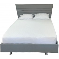 Κρεβάτι υφασμάτινο χειροποίητο υπέρδιπλο σε γκρι χρώμα 168x208x100cm(160X200) ΚΩΔ.6744