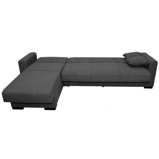 Γωνιακός καναπές κρεβάτι με αποθηκευτικό χώρο γκρι 270x165x84cm ΚΩΔ.2036