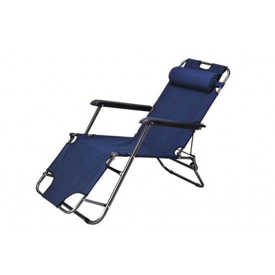 Καρέκλα ξαπλώστρα μεταλλική με ύφασμα μπλε 168x60x79cm 03.CH-103 ΚΩΔ.1522