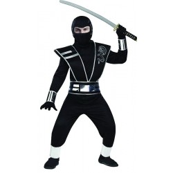 Ninja Master στολή παιδική σε μαύρο χρώμα ηλικία 6-14 ετών 768 ΚΩΔ.2554