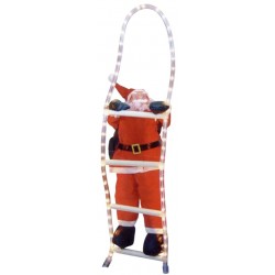 Άγιος Βασίλης σε κόκκινο χρώμα πάνω σε φωτιζόμενη σκάλα.Φωτοσωλήνας 1,5m, Άγιος 38cm,φως σε θερμό 93-316 ΚΩΔ.3255 Άγιος Βασίλης σε κόκκινο χρώμα πάνω σε φωτιζόμενη σκάλα.Φωτοσωλήνας 1,5m, Άγιος 38cm,φως σε θερμό 93-316 ΚΩΔ.3255