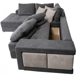 Γωνιακός καναπές κρεβάτι Karina με γωνία αριστερή γκρι 278x218x60-80cm ΚΩΔ.0518