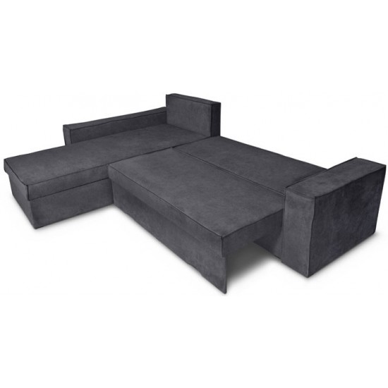 Γωνιακός καναπές κρεβάτι Olymp με αναστρέψιμη γωνία γκρι σκούρο 280x210x80cm ΚΩΔ.3097