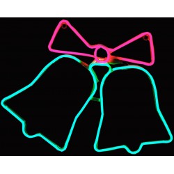 Καμπάνα με φιόγκο και πρόγραμμα LED NEON 3 μέτρα πολύχρωμο 57x43cm LED3002M ΚΩΔ.3534