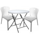 Σετ Τραπέζι 61x74cm με 2 καρέκλες 51x58x82cm λευκό ΚΩΔ.3923