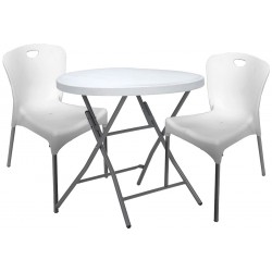 Σετ Τραπέζι 61x74cm με 2 καρέκλες 51x58x82cm λευκό ΚΩΔ.3923
